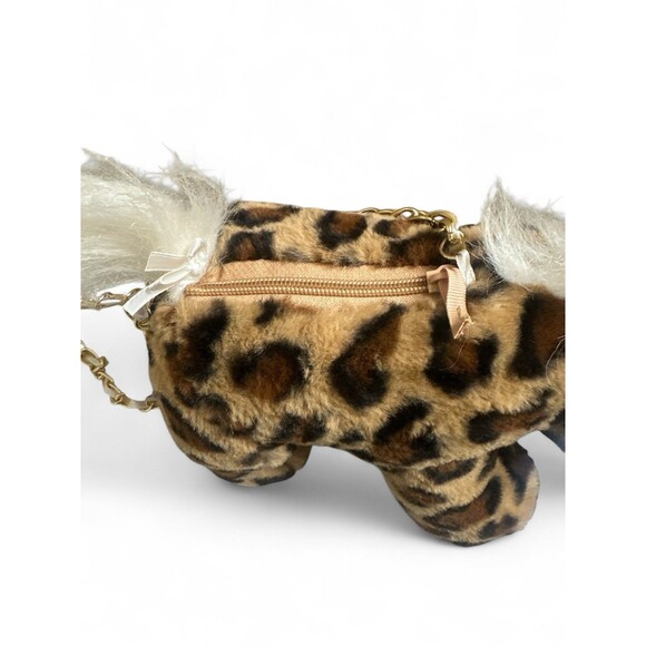 NWT Olly & Me Unicorn Child Plush Purse  Bag Chain Leopard Animal Print New - Picture 4 of 4